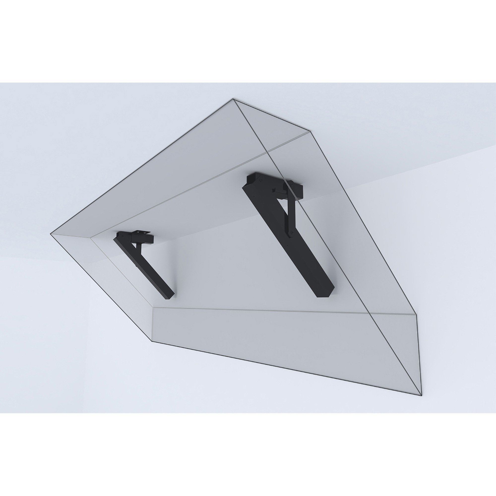 Support mixte mur-plafond pour tringle en acier D28