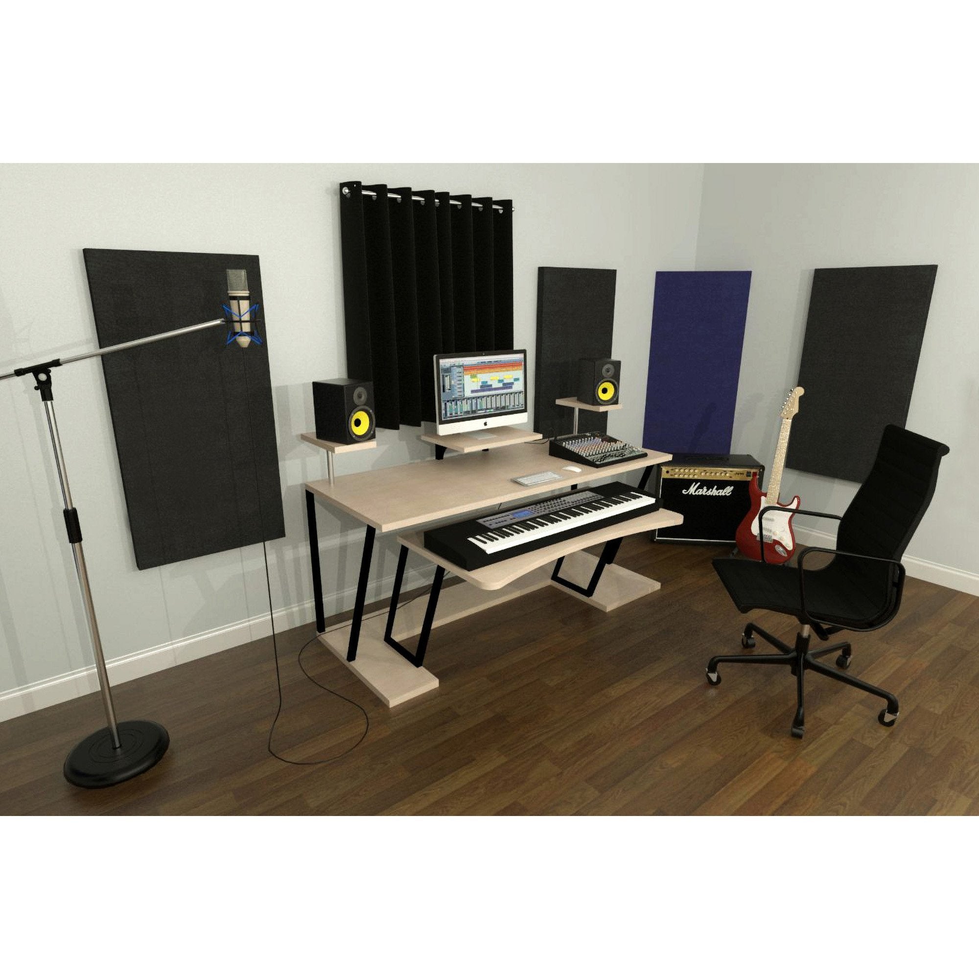 Acoustic Curtain in a Home Recording Studio